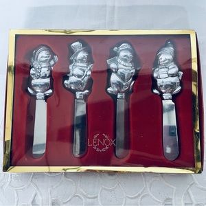 Lenox Yuletide Metal serve ware snowman speeders Christmas